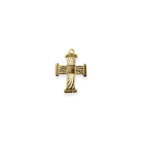 Pingente Cataforetico Cruz Refletiva 30X22Mm Em Zamac Com 12 Pecas - Dourado