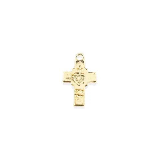 Pingente Cataforetico Cruz Solo Dios 35X22Mm Em Zamac Com 06 Pecas - Dourado