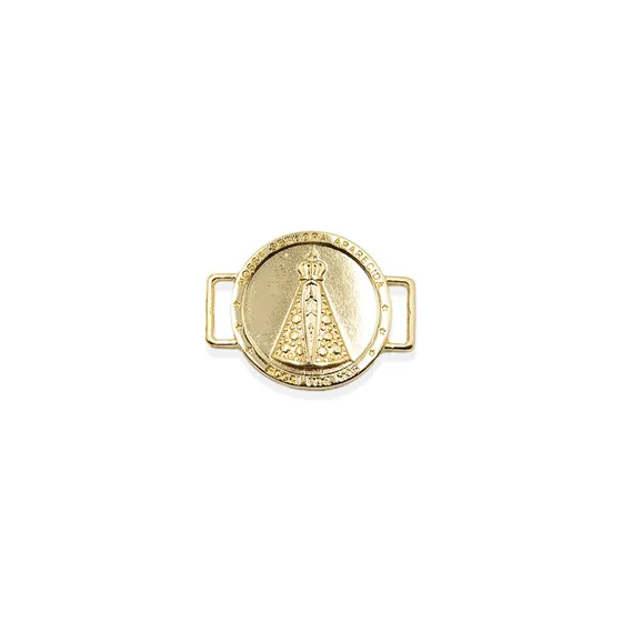 Passa Tira Cataforetico Nossa Senhora Aparecida 38X29Mm Em Zamac Com 03 Pecas - Dourado