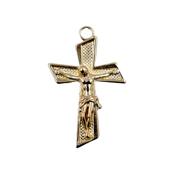 Pingente Cataforetico Crucifixo 63X42Mm Em Zamac Com 02 Pecas - Dourado