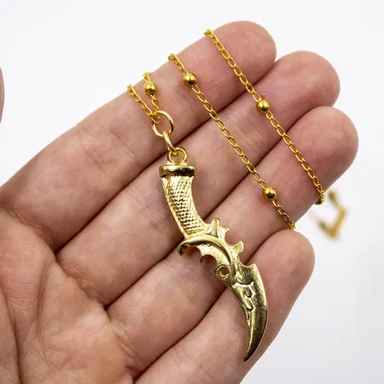 Pingente Adaga Orixa 45X19Mm Em Zamac Com 06 Pecas - Dourado