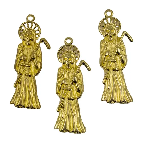 Pingente Santa Muerte 47X15Mm Em Zamac Com 06 Pecas - Dourado