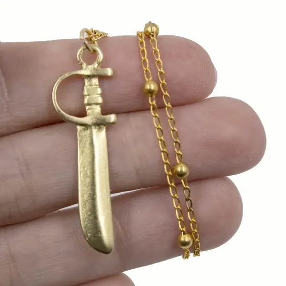 Pingente Espada De Ogum 38X12Mm Em Zamac Com 24 Pecas - Dourado