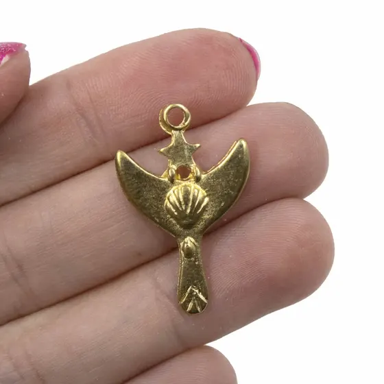 Pingente Abebe Iemanja 28X18Mm Em Zamac Com 24 Pecas - Dourado