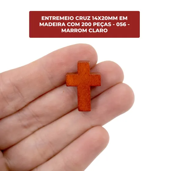 Entremeio Cruz 14X20Mm Em Madeira Com 200 Pecas