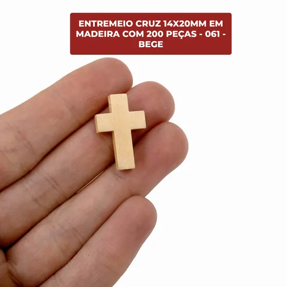 Entremeio Cruz 14X20Mm Em Madeira Com 200 Pecas
