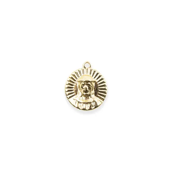 Pingente Cataforetico Jesus E O Caminho 29X25Mm Em Zamac Com 04 Pecas - Dourado