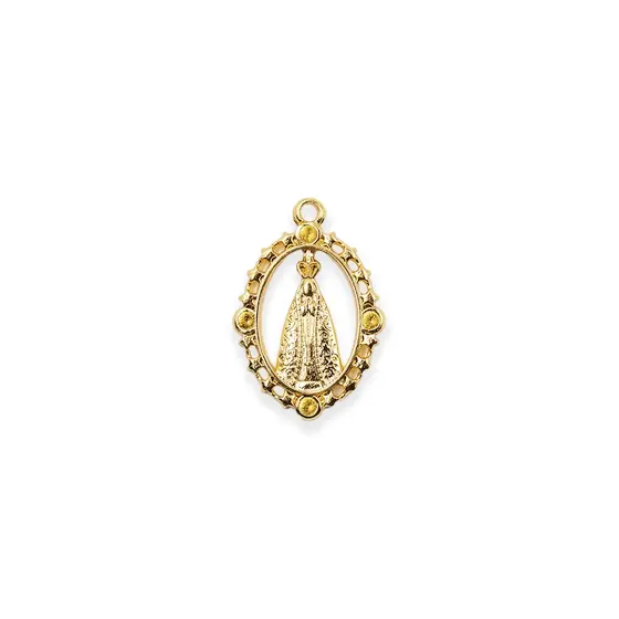 Pingente Cataforetico Nossa Senhora 30X20Mm Em Zamac Com 12 Pecas - Dourado