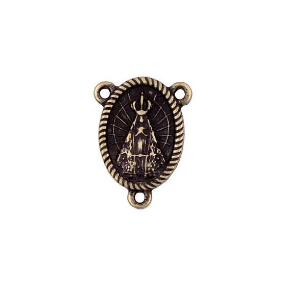 Entremeio Com Borda Nossa Senhora 33X23Mm Em Zamac Com 10 Pecas - Ouro Velho
