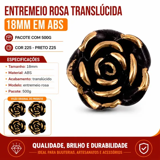 Entremeio Rosa Translucida 18Mm Em Abs Com 500G