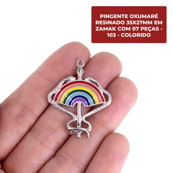 Pingente Oxumare Resinado 35X27Mm Em Zamak Com 07 Pecas