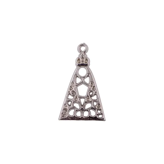 Pingente Nossa Senhora Vazada 35X21Mm Em Zamac Com 12 Pecas - Niquel