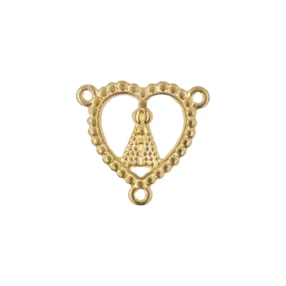 Entremeio Nossa Senhora Coracao 35X33Mm Em Zamac Com 10 Pecas - Dourado
