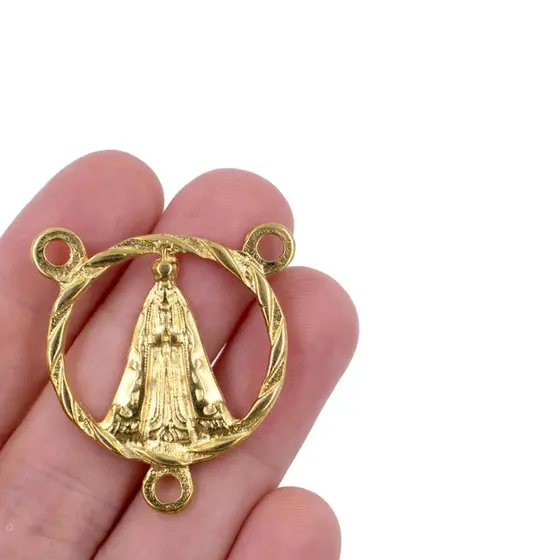 Entremeio Nossa Senhora Torcido 35X32Mm Em Zamac Com 12 Pecas - Dourado
