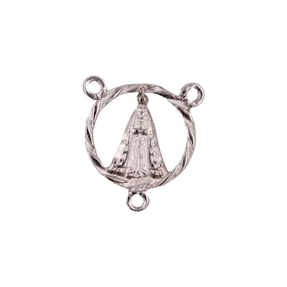Entremeio Nossa Senhora Torcido 35X32Mm Em Zamac Com 12 Pecas - Niquel