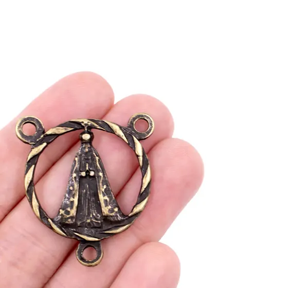 Entremeio Nossa Senhora Torcido 35X32Mm Em Zamac Com 12 Pecas - Ouro Velho