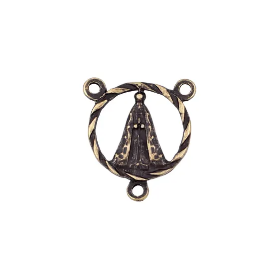 Entremeio Nossa Senhora Torcido 35X32Mm Em Zamac Com 12 Pecas - Ouro Velho