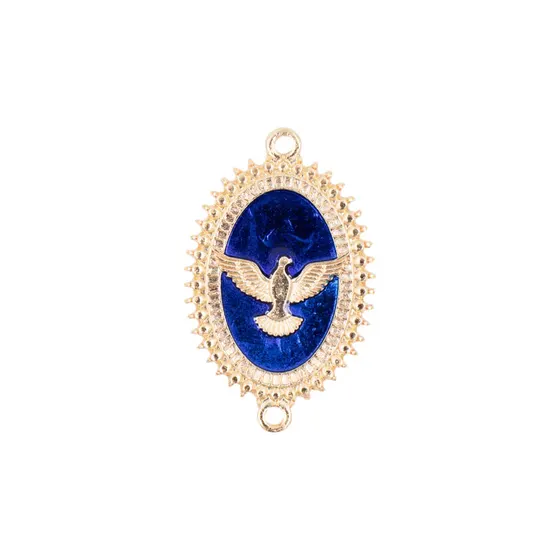 Entremeio Resinado Espirito Santo 44X27Mm Em Zamac Com 04 Pecas