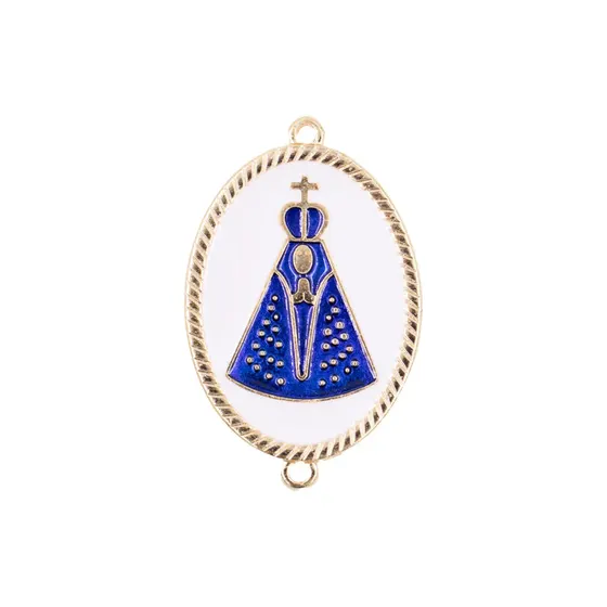 Entremeio Resinado Nossa Senhora 54X35Mm Em Zamac Com 02 Pecas