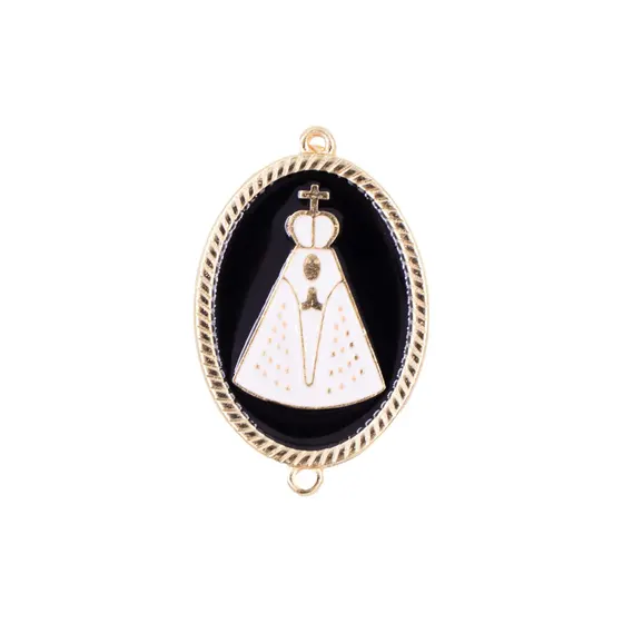 Entremeio Resinado Nossa Senhora 54X35Mm Em Zamac Com 02 Pecas