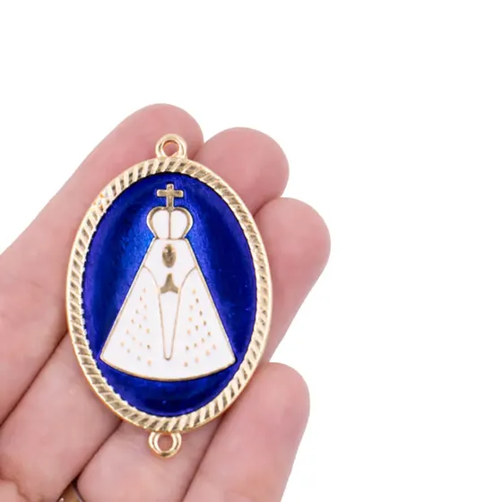 Entremeio Resinado Nossa Senhora 54X35Mm Em Zamac Com 02 Pecas