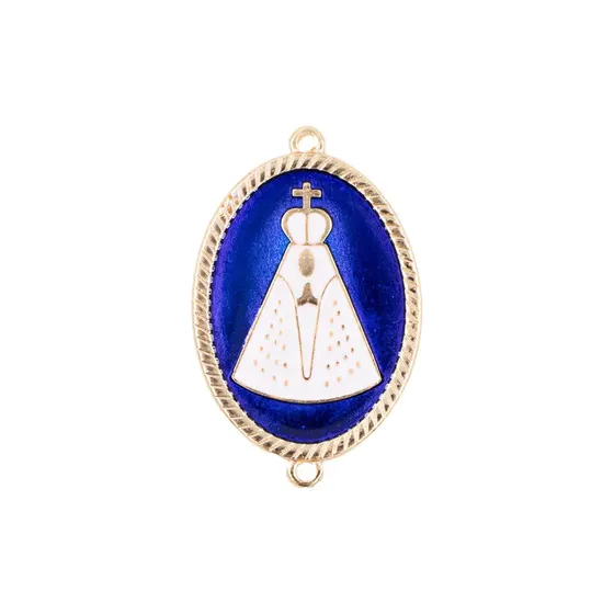 Entremeio Resinado Nossa Senhora 54X35Mm Em Zamac Com 02 Pecas