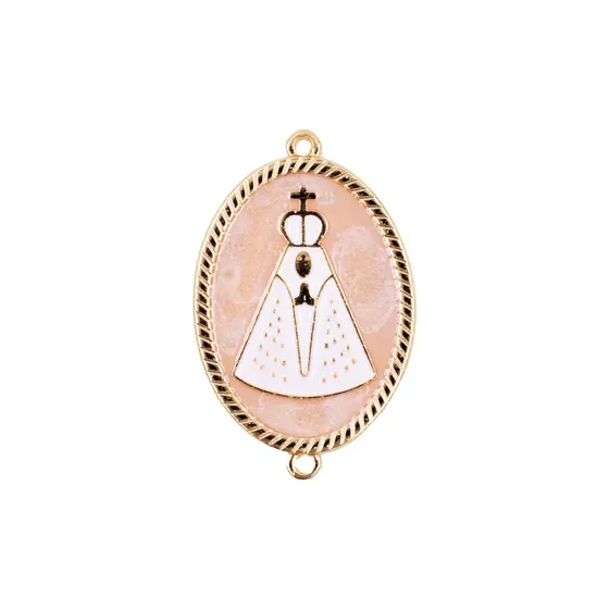 Entremeio Resinado Nossa Senhora 54X35Mm Em Zamac Com 02 Pecas
