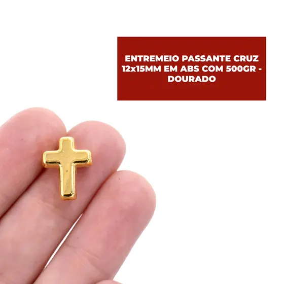 Cruz Passante 12X15Mm Em Abs Com 500G - Dourado