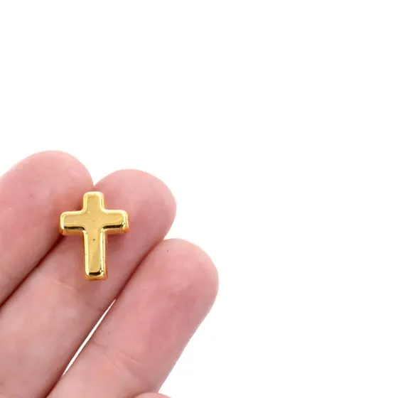 Cruz Passante 12X15Mm Em Abs Com 500G - Dourado
