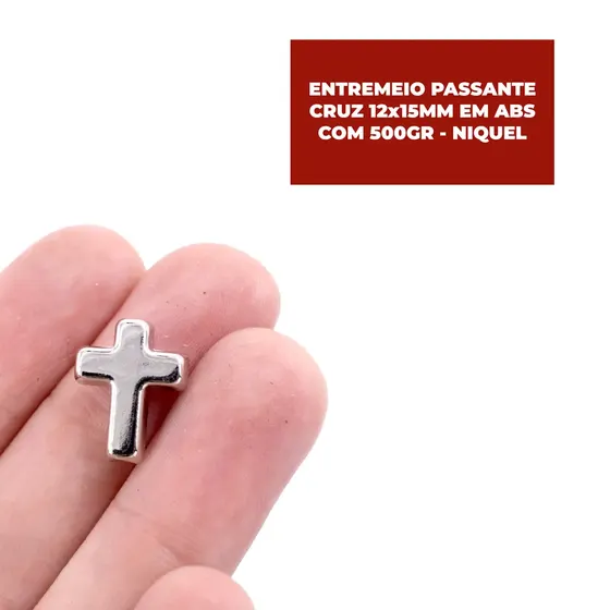 Cruz Passante 12X15Mm Em Abs Com 500G- Niquel