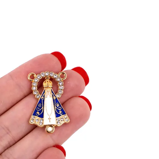 Entremeio Nossa Senhora Cravejado 31X19Mm Em Zamac Com 30 Pecas