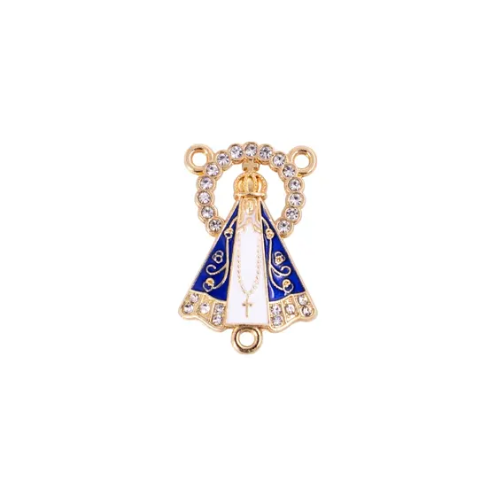 Entremeio Nossa Senhora Cravejado 31X19Mm Em Zamac Com 30 Pecas