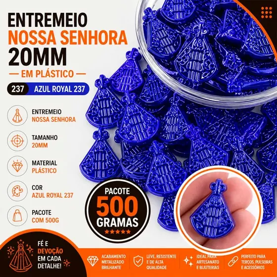 Entremeio Nossa Senhora 20Mm Em Plastico Com 500G