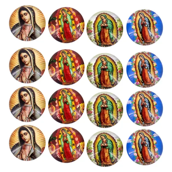 Cabochon Imagem Para Terco Redondo 20Mm Em Vidro Com 100 Pecas - N S Guadalupe