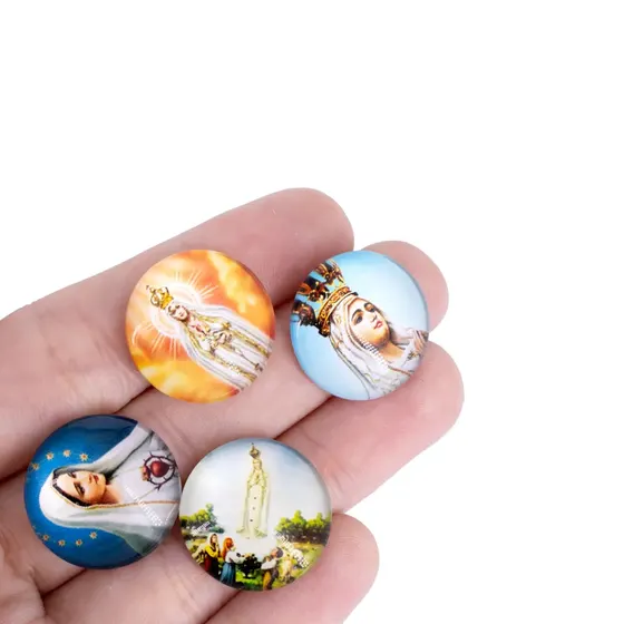 Cabochon Imagem Para Terco Redondo 20Mm Em Vidro Com 100 Pecas - N S Fatima