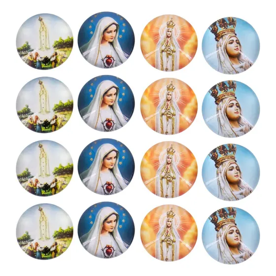 Cabochon Imagem Para Terco Redondo 20Mm Em Vidro Com 100 Pecas - N S Fatima