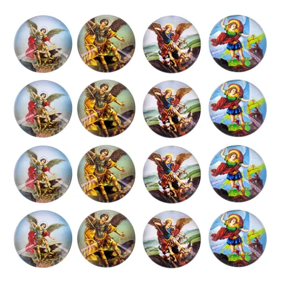 Cabochon Imagem Para Terco Redondo 20Mm Em Vidro Com 100 Pecas - Sao Miguel