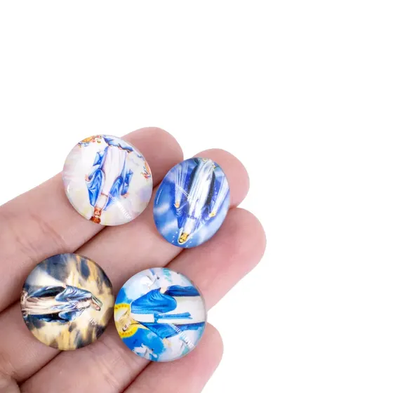 Cabochon Imagem Para Terco Redondo 20Mm Em Vidro Com 100 Pecas - N S Das Gracas