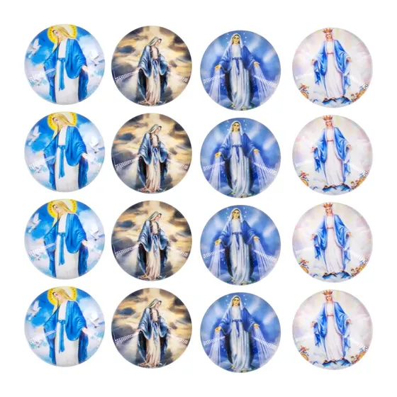 Cabochon Imagem Para Terco Redondo 20Mm Em Vidro Com 100 Pecas - N S Das Gracas