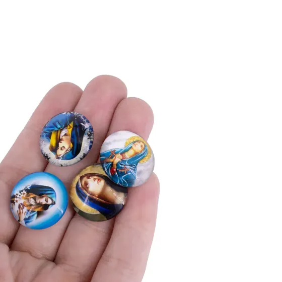 Cabochon Imagem Para Terco Redondo 20Mm Em Vidro Com 100 Pecas - N S Das Dores