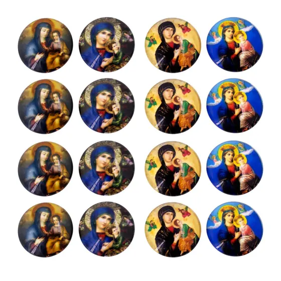 Cabochon Imagem Para Terco Redondo 20Mm Em Vidro Com 100 Pecas - N S Do Perpetuo Socorro