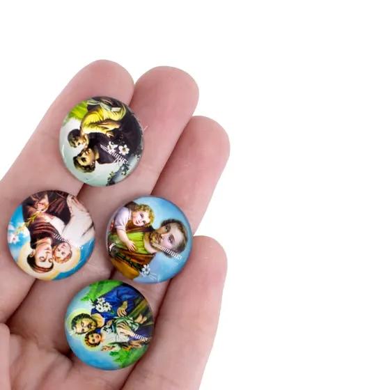 Cabochon Imagem Para Terco Redondo 20Mm Em Vidro Com 100 Pecas - Sao Jose