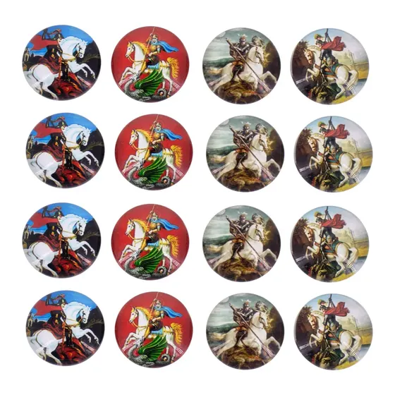 Cabochon Imagem Para Terco Redondo 20Mm Em Vidro Com 100 Pecas - Sao Jorge