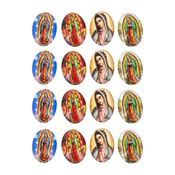 Cabochon Com Imagem Para Terco Oval 13X18Mm Em Vidro Com 100 Pecas - N S Guadalupe
