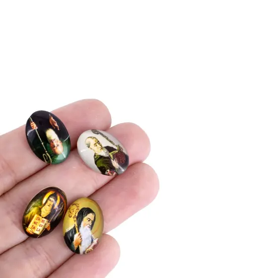 Cabochon Com Imagem Para Terco Oval 13X18Mm Em Vidro Com 100 Pecas - Sao Bento