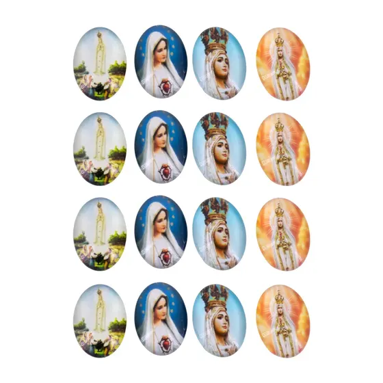 Cabochon Com Imagem Para Terco Oval 13X18Mm Em Vidro Com 100 Pecas - N S Fatima