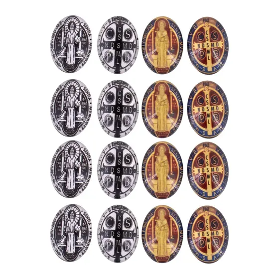 Cabochon Com Imagem Para Terco Oval 13X18Mm Em Vidro Com 100 Pecas - Sao Bento 2