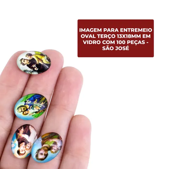 Cabochon Com Imagem Para Terco Oval 13X18Mm Em Vidro Com 100 Pecas - Sao Jose