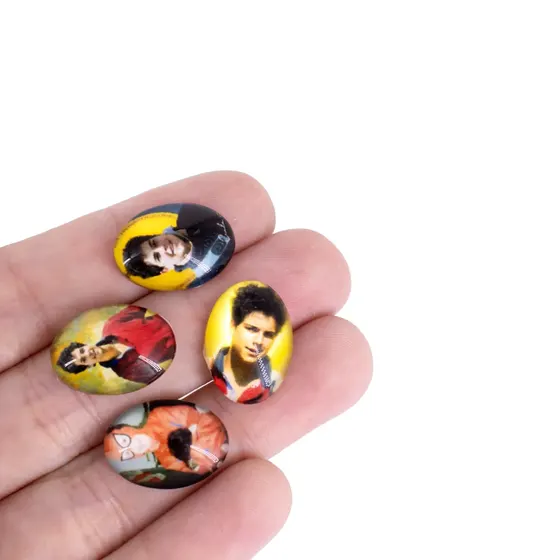 Cabochon Com Imagem Para Terco Oval 13X18Mm Em Vidro Com 100 Pecas - Carlos Acutis