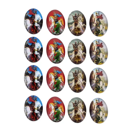 Cabochon Com Imagem Para Terco Oval 13X18Mm Em Vidro Com 100 Pecas - Sao Jorge
